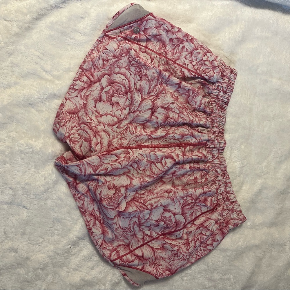 Floral Print Pink Women's Athletic Shorts